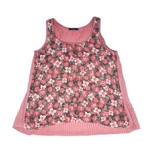 Soprano Floral Pleated-Back Top SMALL